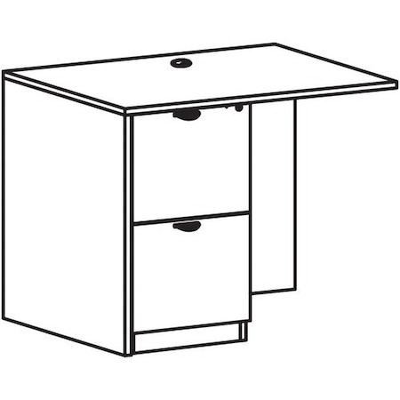 Lorell Left Return, F/F, 42inWx24inDx29inH, Gray Elm LLRPR2442LGE